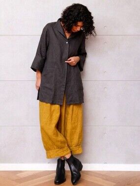 Bellocoton 100% Linen Oversized Button Up Jacket French Lagenlook Mori Kei
